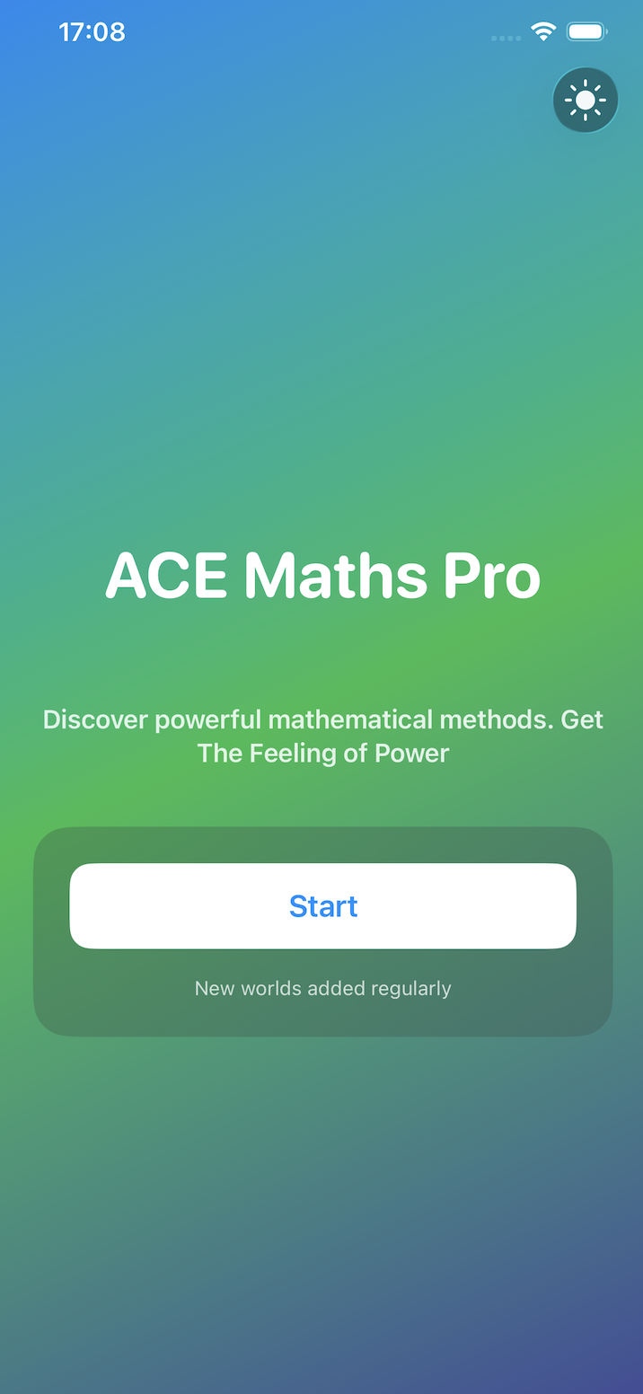 ACE Maths Pro home screen