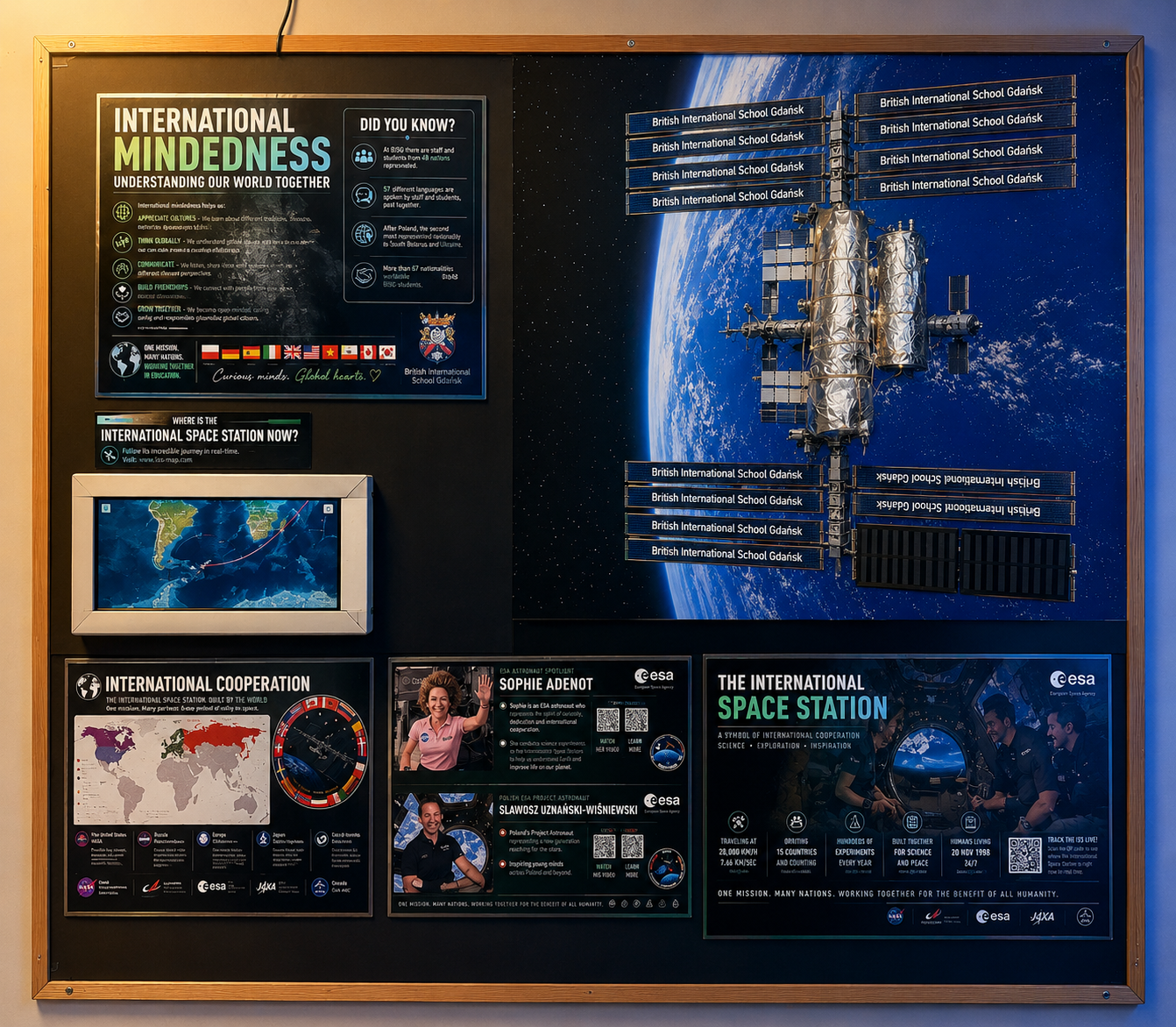 Detail of the ISS school display